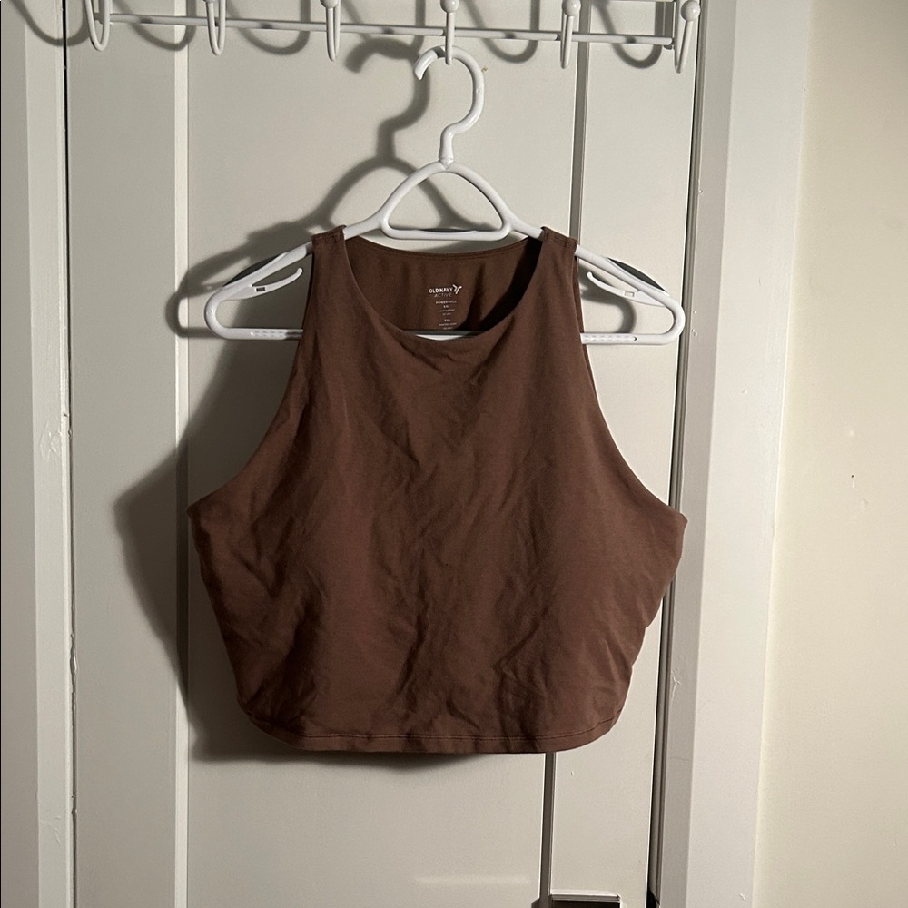 Old Navy Active PowerChill Light Support Go-Dry Brown Sports Bra